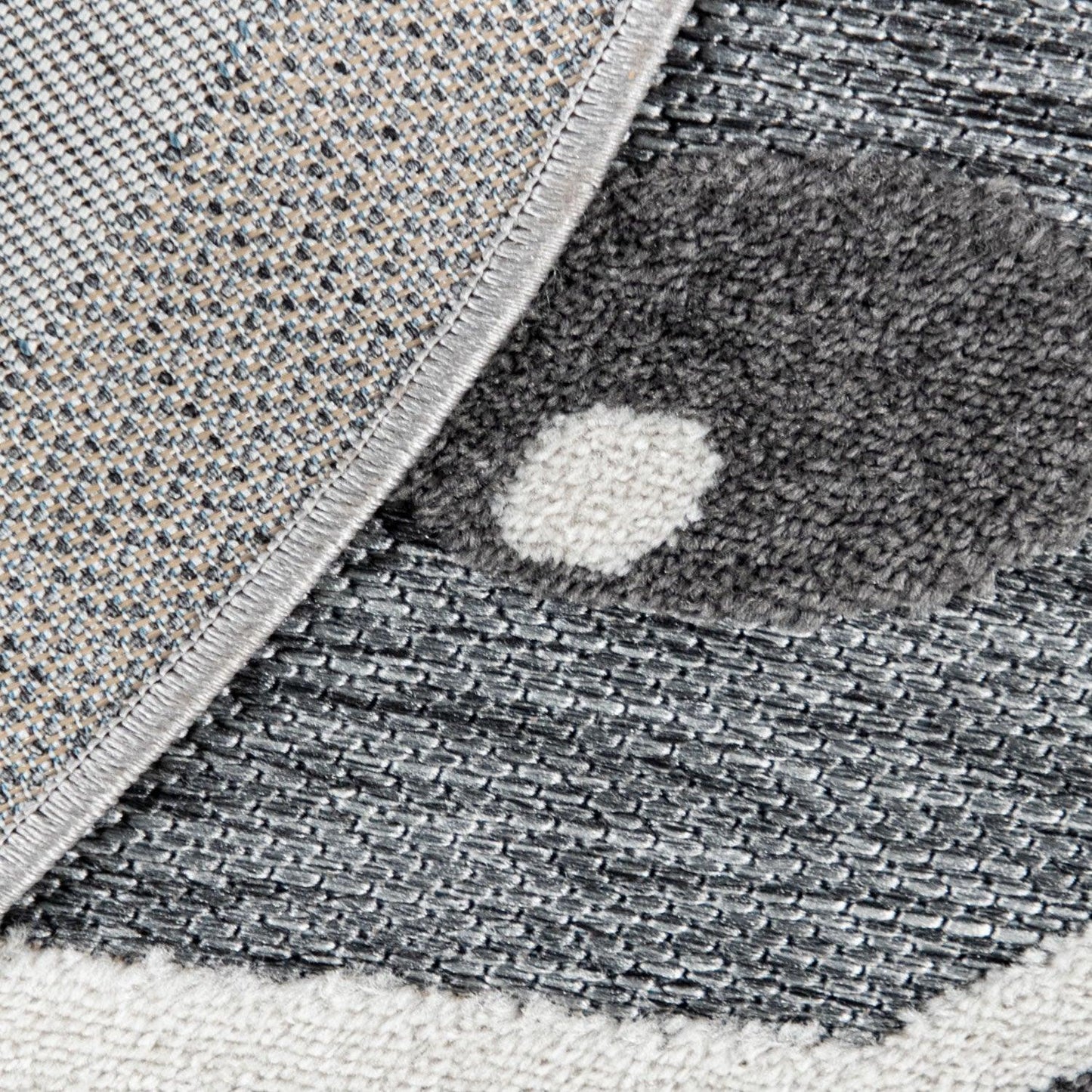 Kids Rug Tweet with Lion Face Round Play Mat in Grey - RugYourHome