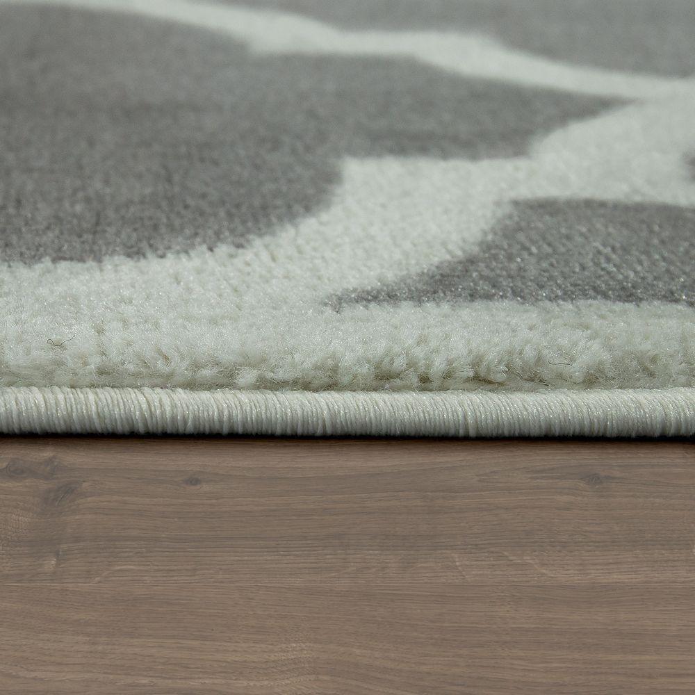 Large Rug Moroccan Pattern Short Pile Rug Modern Trend Grey White - RugYourHome
