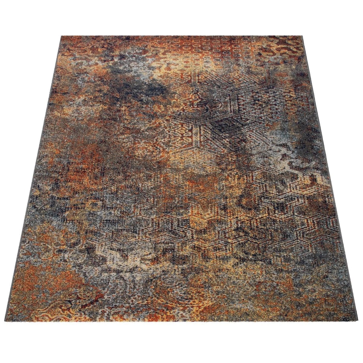 Living Room Rug Used Look industrial Style Multicolored - RugYourHome