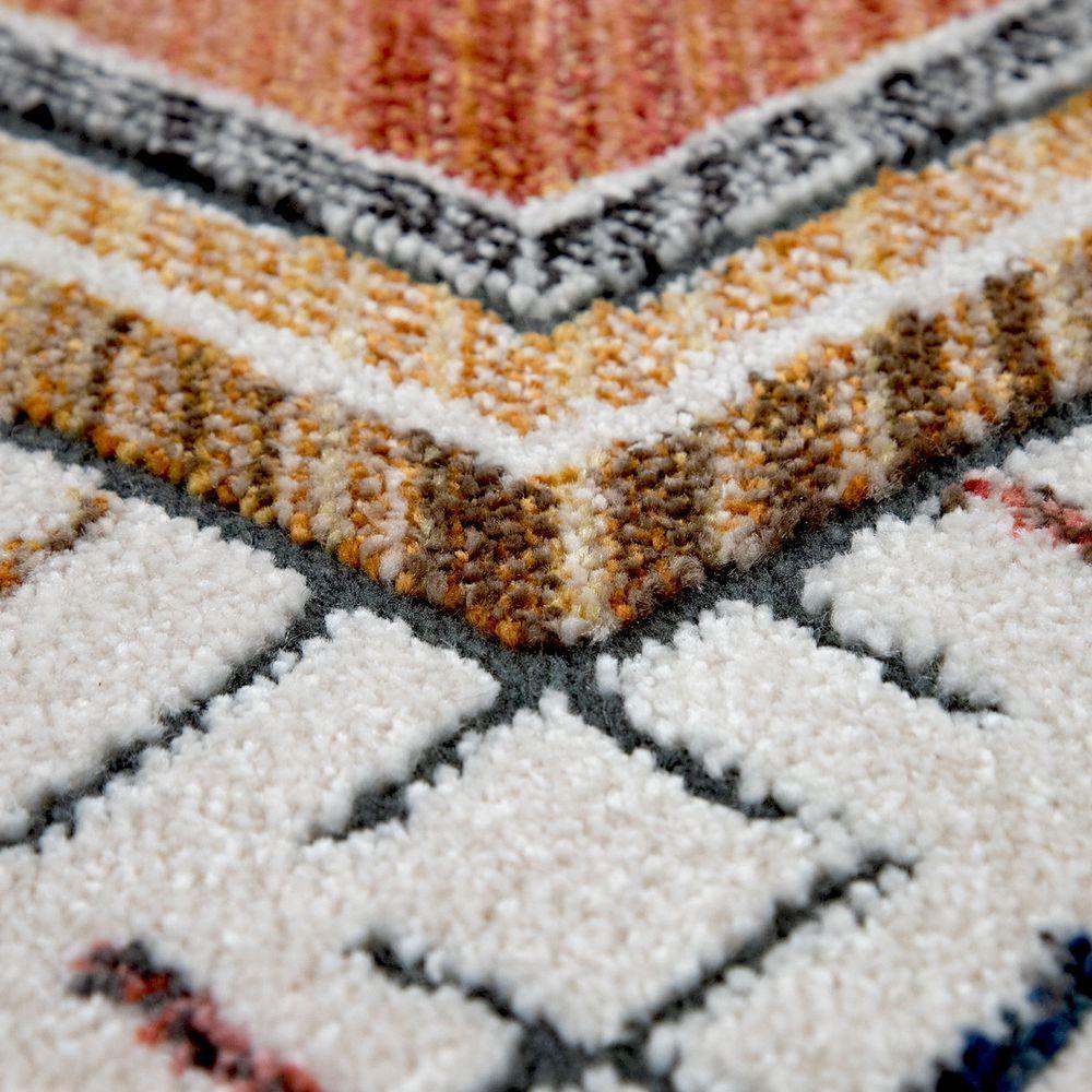 Modern Area Rug Boho Design with colorful Pattern in Cream - RugYourHome