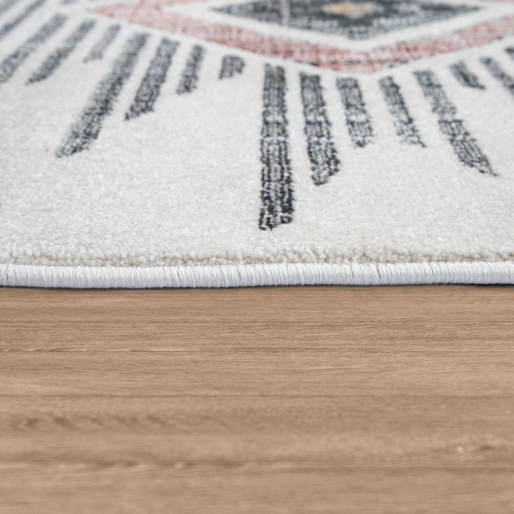Modern Area Rug Ethnic Design with colorful Pattern in Cream - RugYourHome