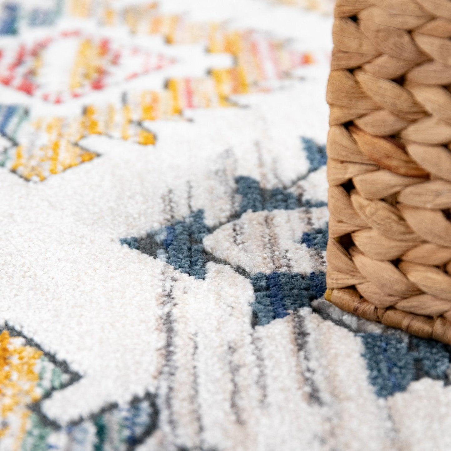 Modern Area Rug for Living Room Ethnic Boho Style in Cream - RugYourHome