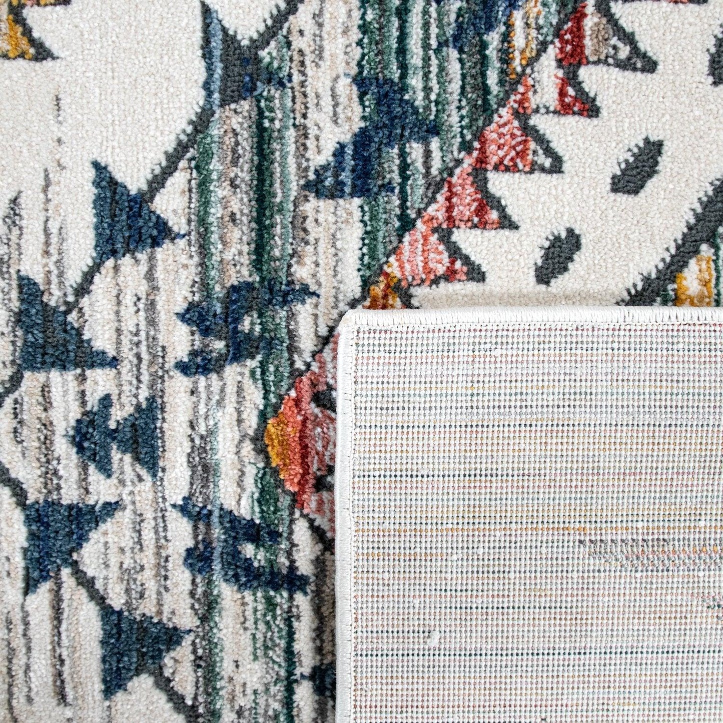 Modern Area Rug for Living Room Ethnic Boho Style in Cream - RugYourHome