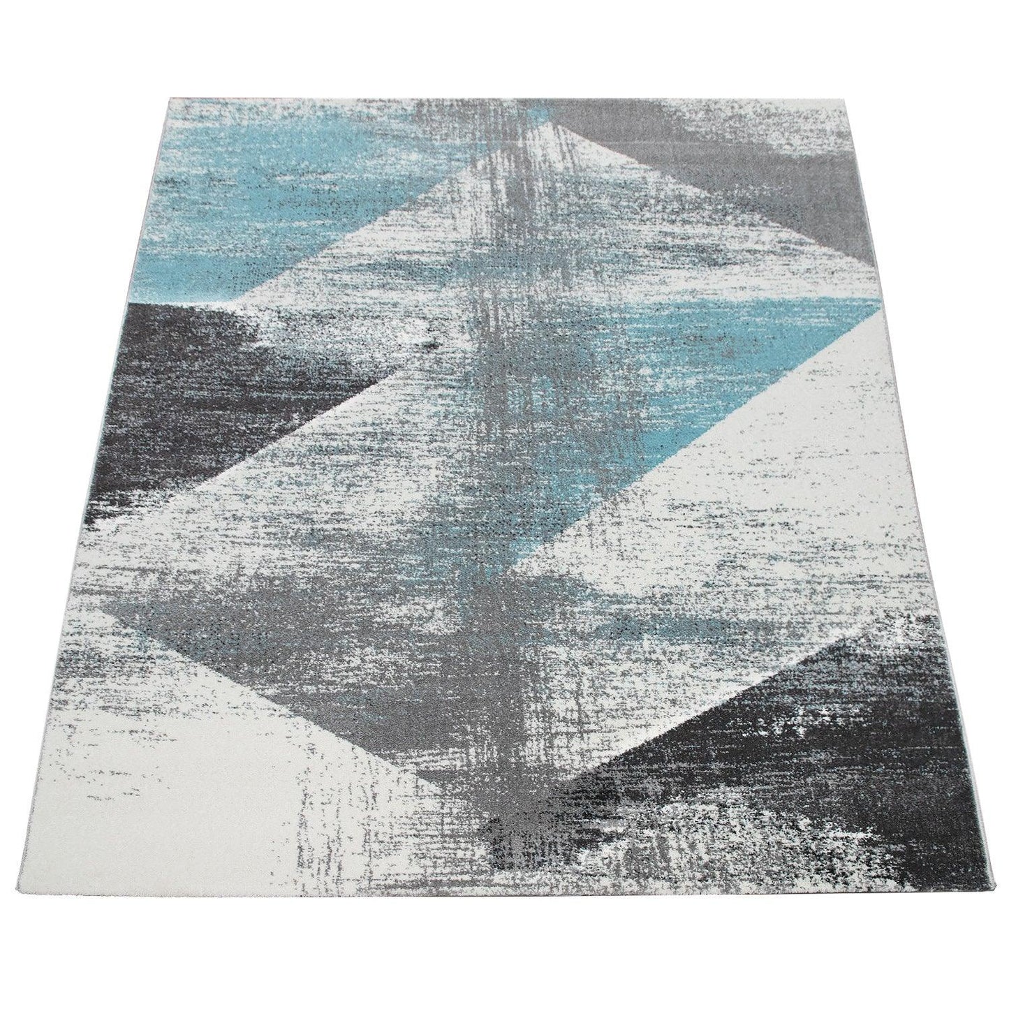 Modern Area Rug Mero Abstract Design - Grey Blue - RugYourHome