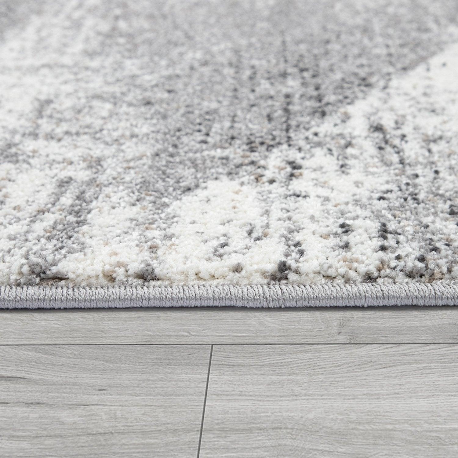 Modern Area Rug Mero Abstract Design - Grey White Brown - RugYourHome