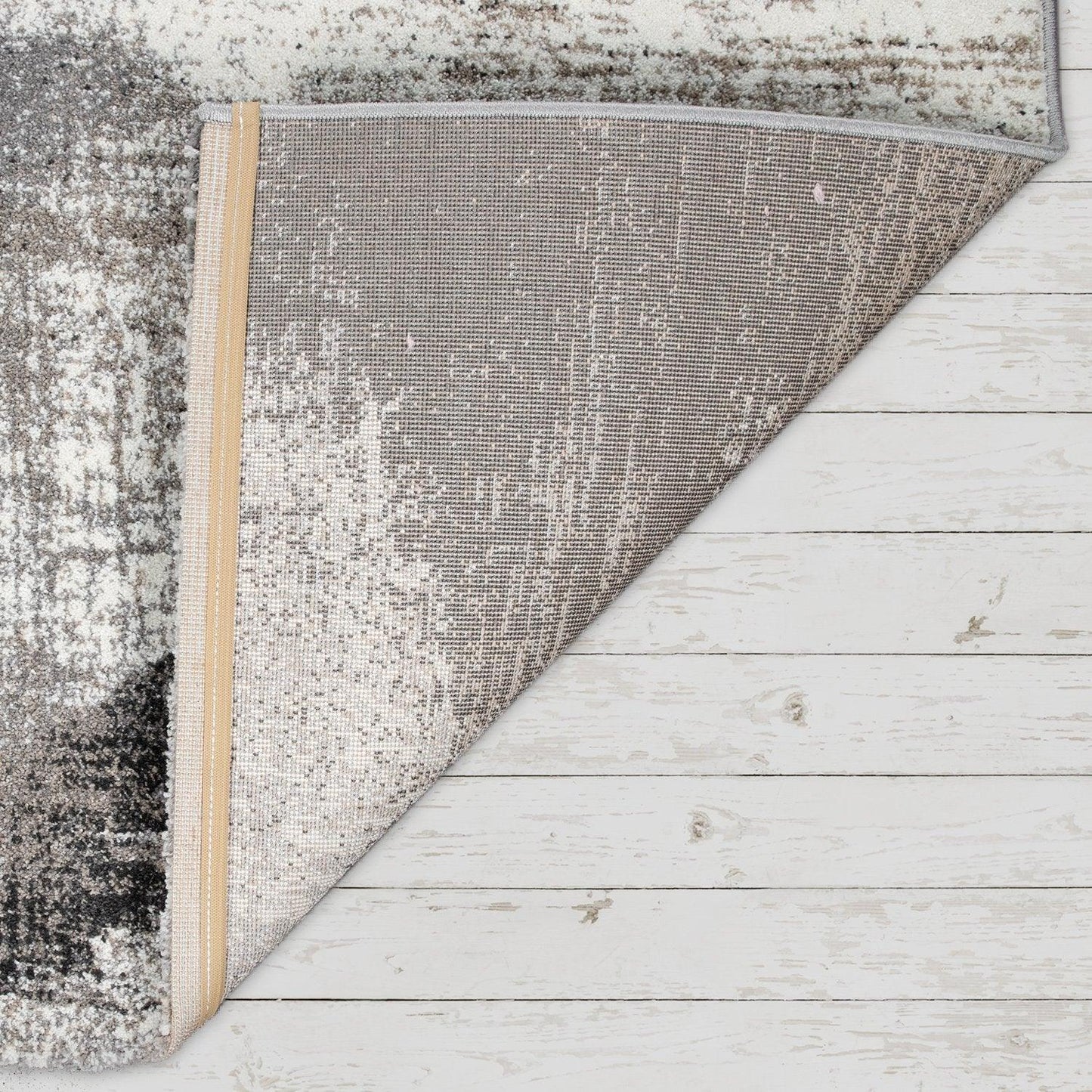 Modern Area Rug Mero Abstract Design - Grey White Brown - RugYourHome