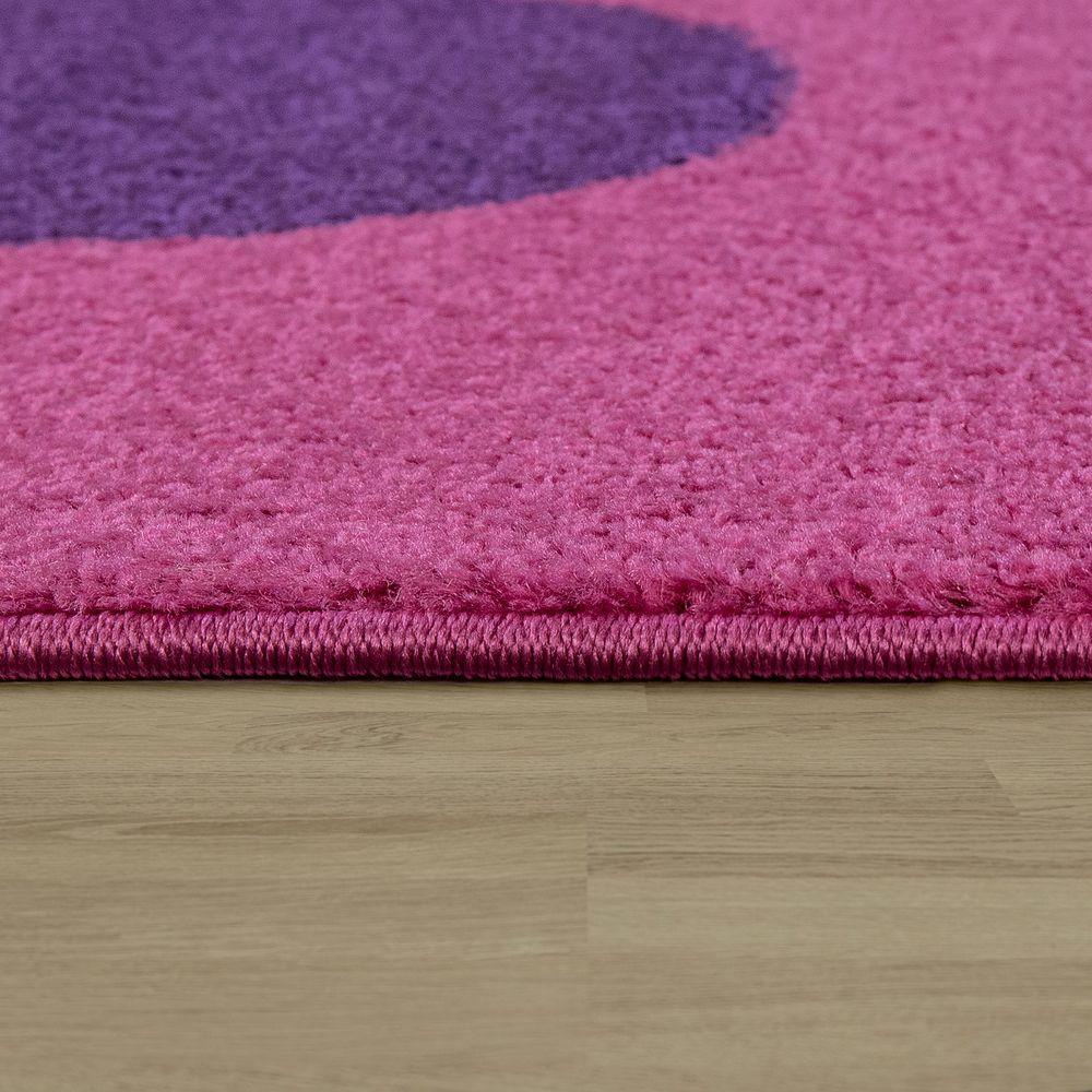 Nursery Rug for Girls Pink with white Flowers - RugYourHome
