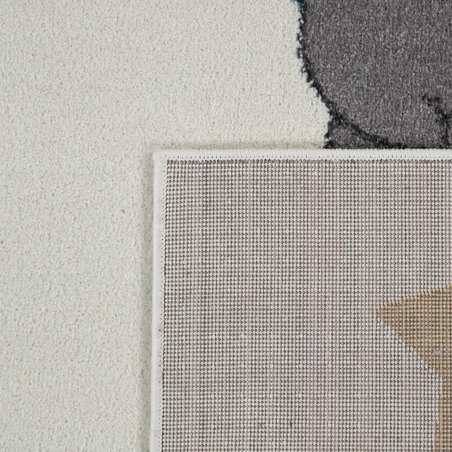 Nursery Rug For Kids, Elephant & Bear in Balloon in Cream - RugYourHome