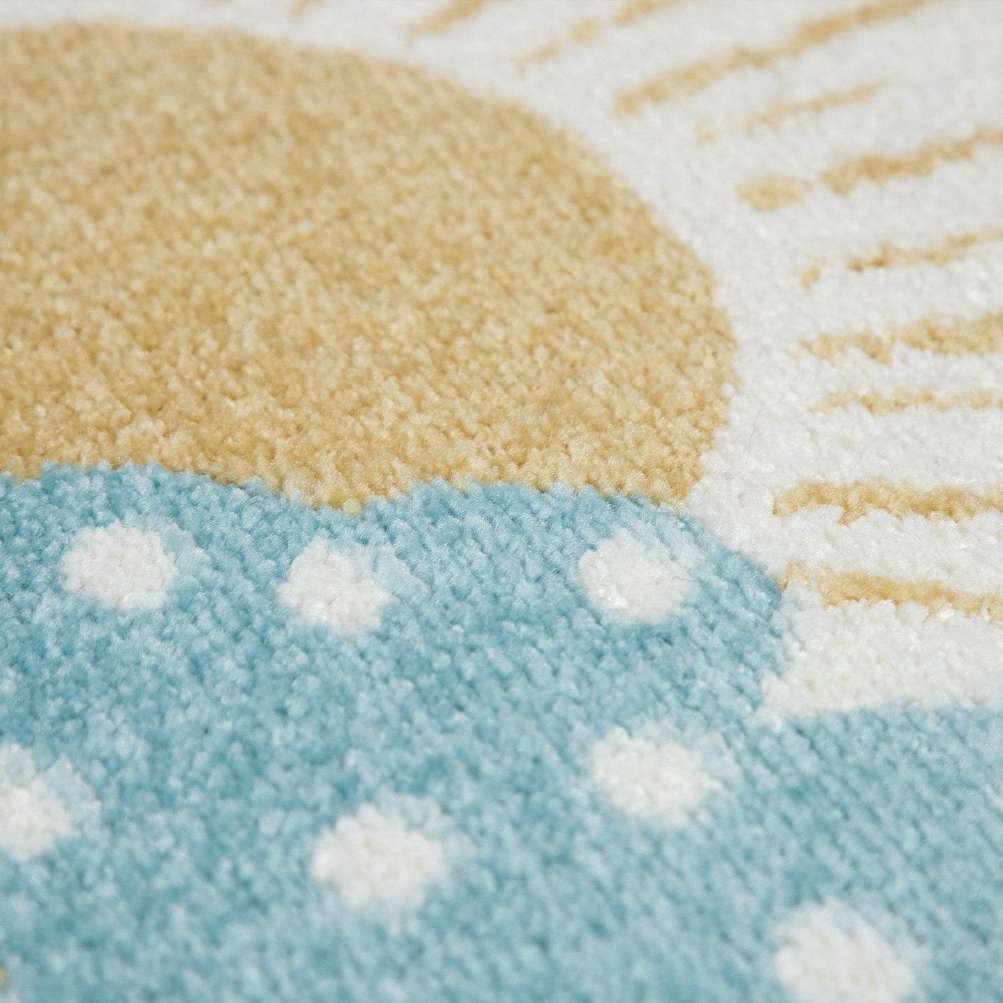 Nursery Rug For Kids Llama, Mountains in Grey Blue Cream - RugYourHome