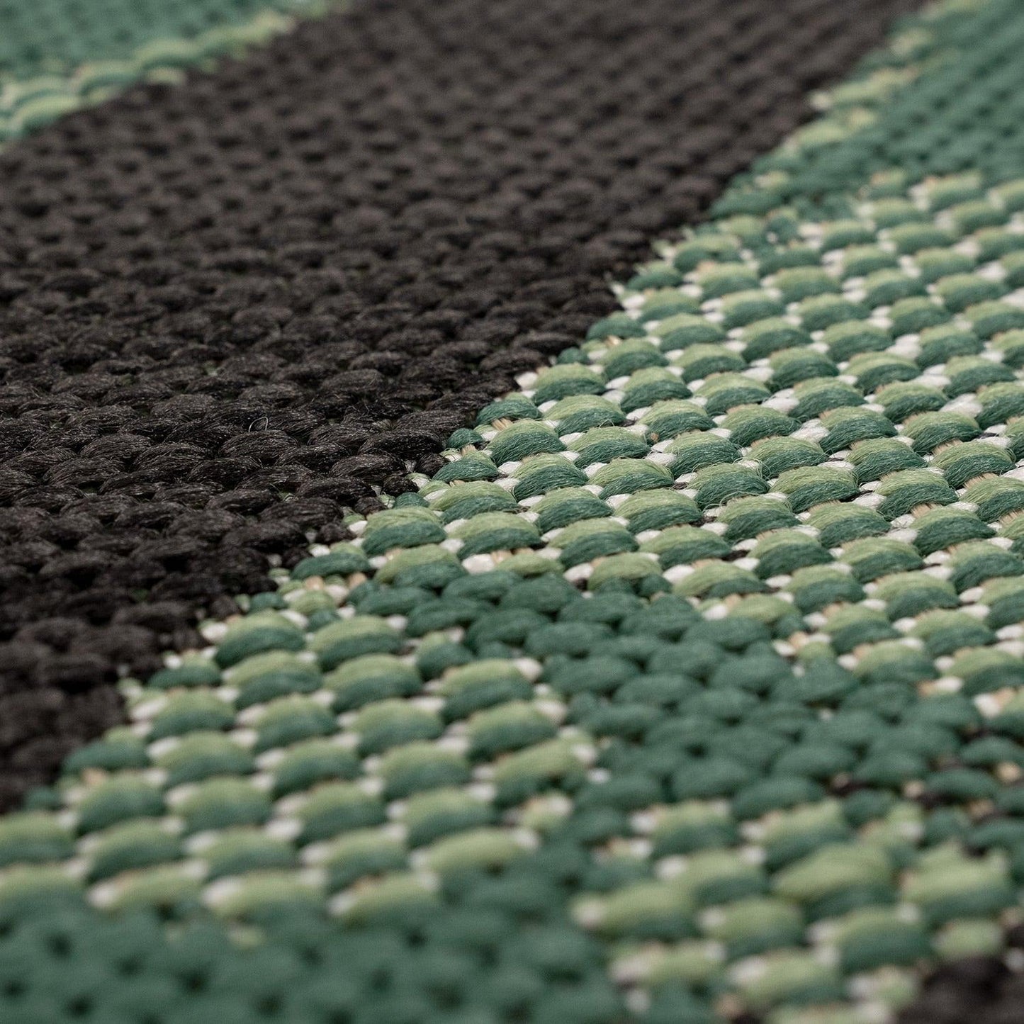 Outdoor Rug Ostende Palm Leaf Design Waterproof - Black Green - RugYourHome