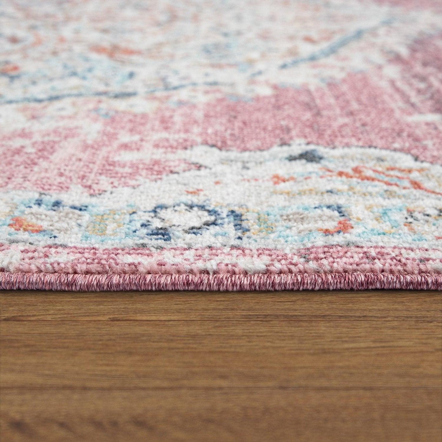 Pink White Outdoor Rug For Patio Oriental Pattern - RugYourHome