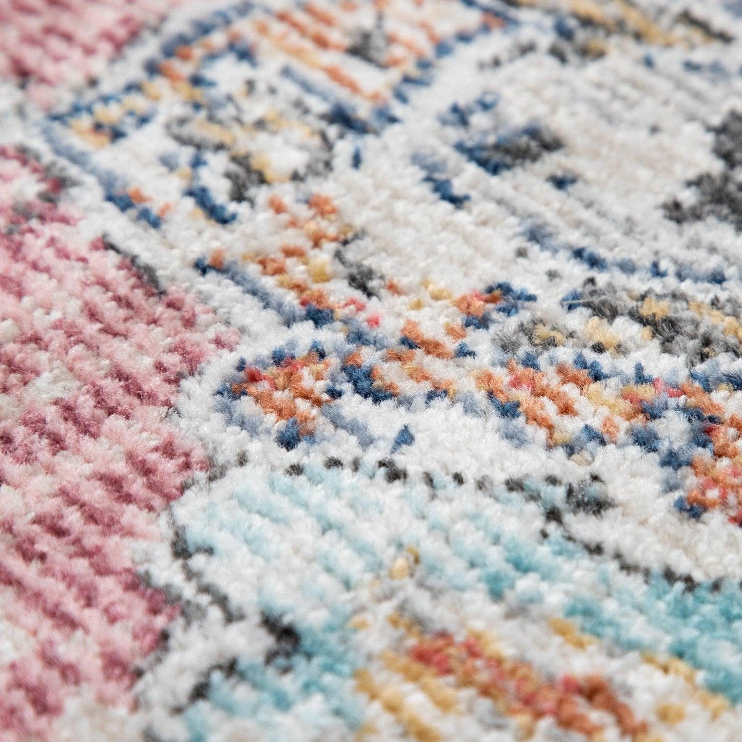 Pink White Outdoor Rug For Patio Oriental Pattern - RugYourHome