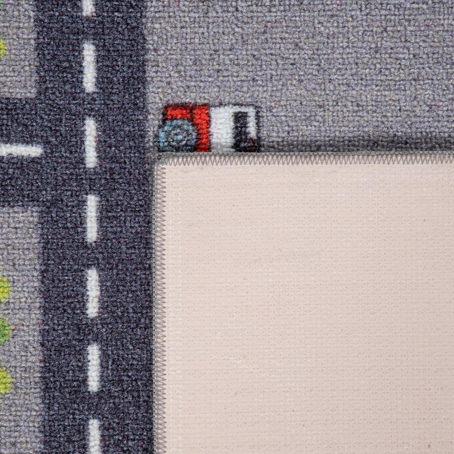 Play Rug for Nursery Cars Roads City Motife for Child's Room in Grey - RugYourHome