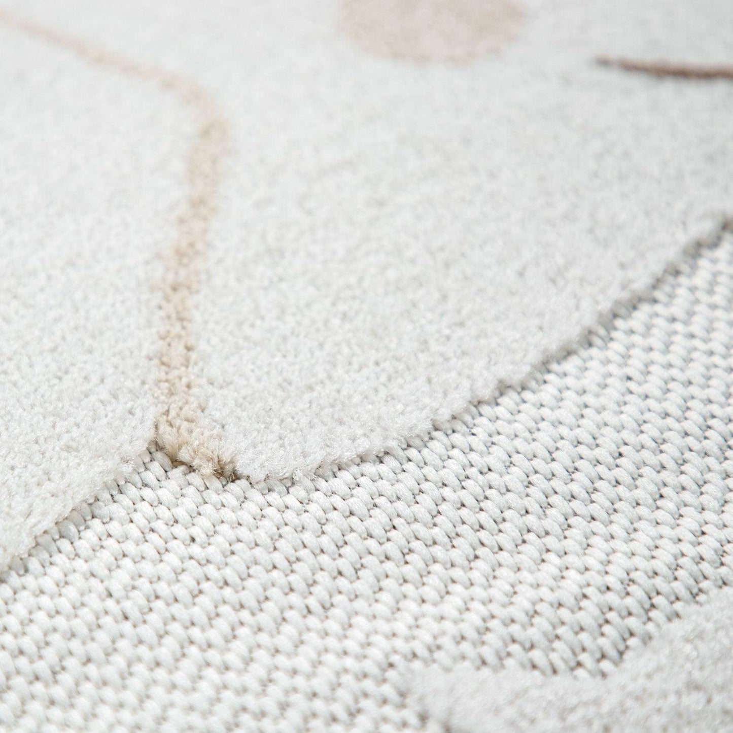Round Kids Rug Tweet Cuddling Moon & Stars in the Night Sky - Cream Beige - RugYourHome