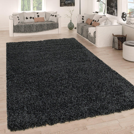 Simple High-Pile Rug Anthrazit Living Room Robust - RugYourHome