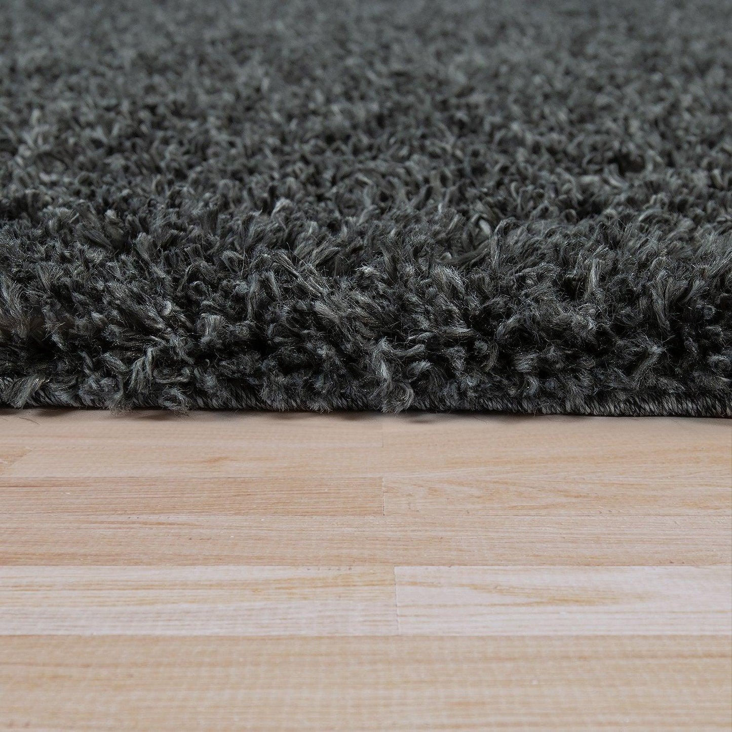 Simple High-Pile Rug Anthrazit Living Room Robust - RugYourHome