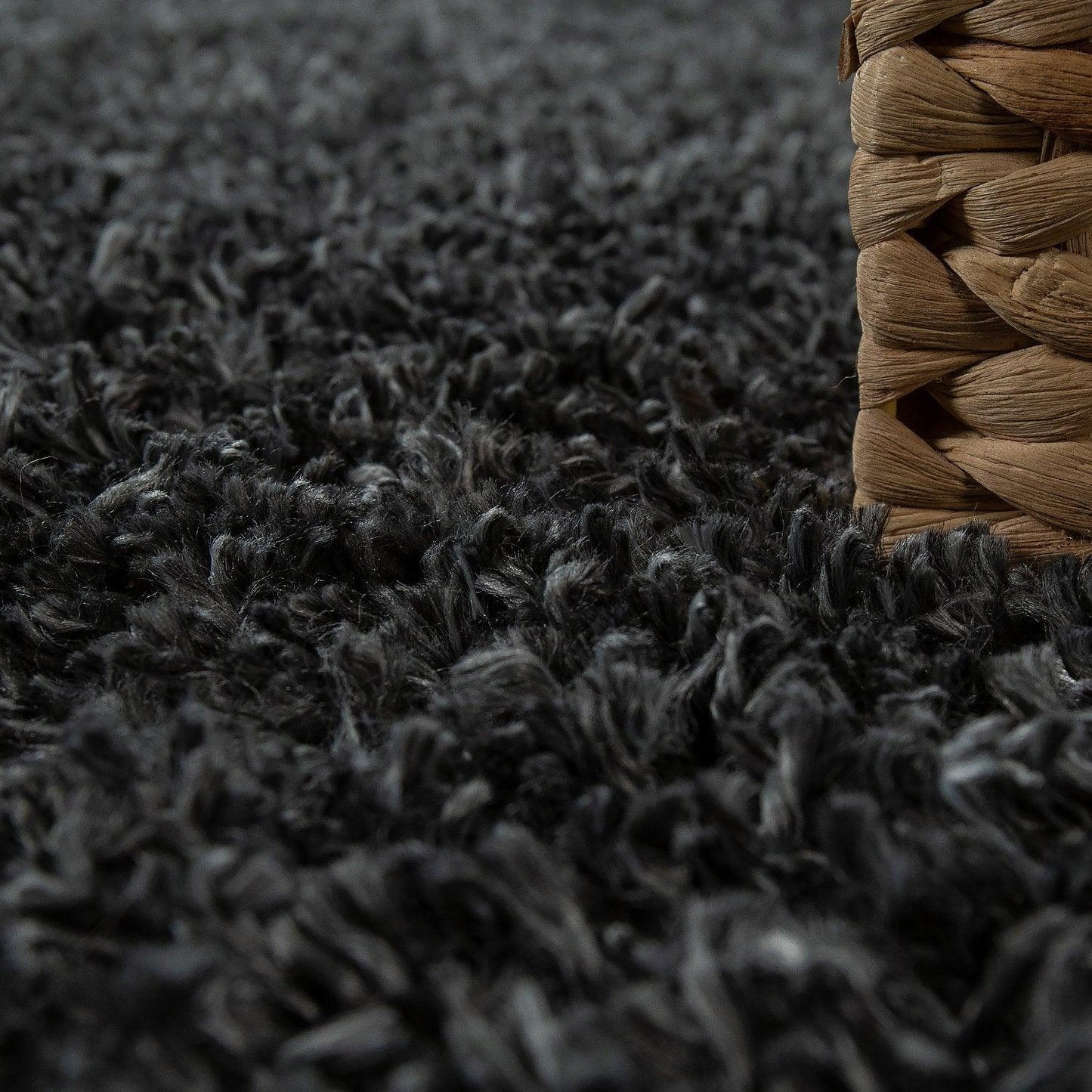 Simple High-Pile Rug Anthrazit Living Room Robust - RugYourHome