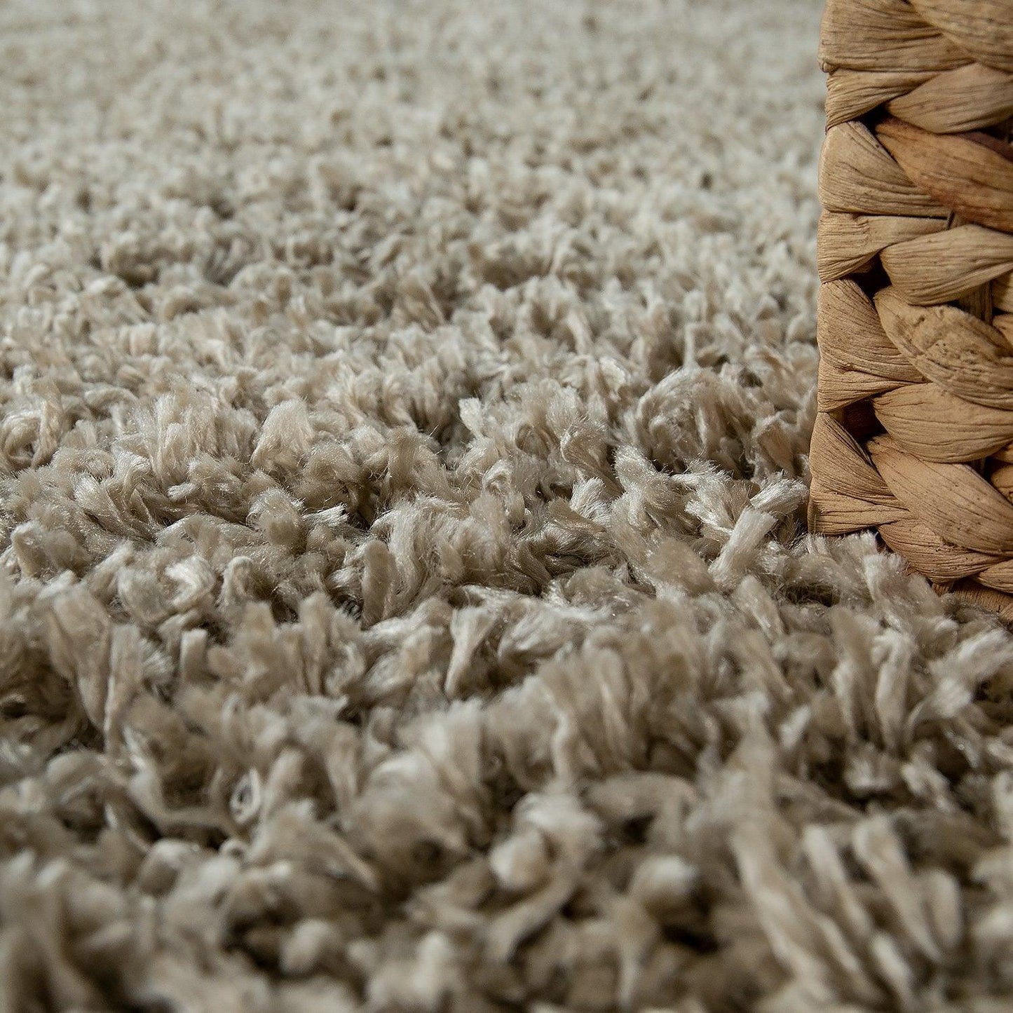 Simple High-Pile Rug Beige Brown Living Room Robust - RugYourHome