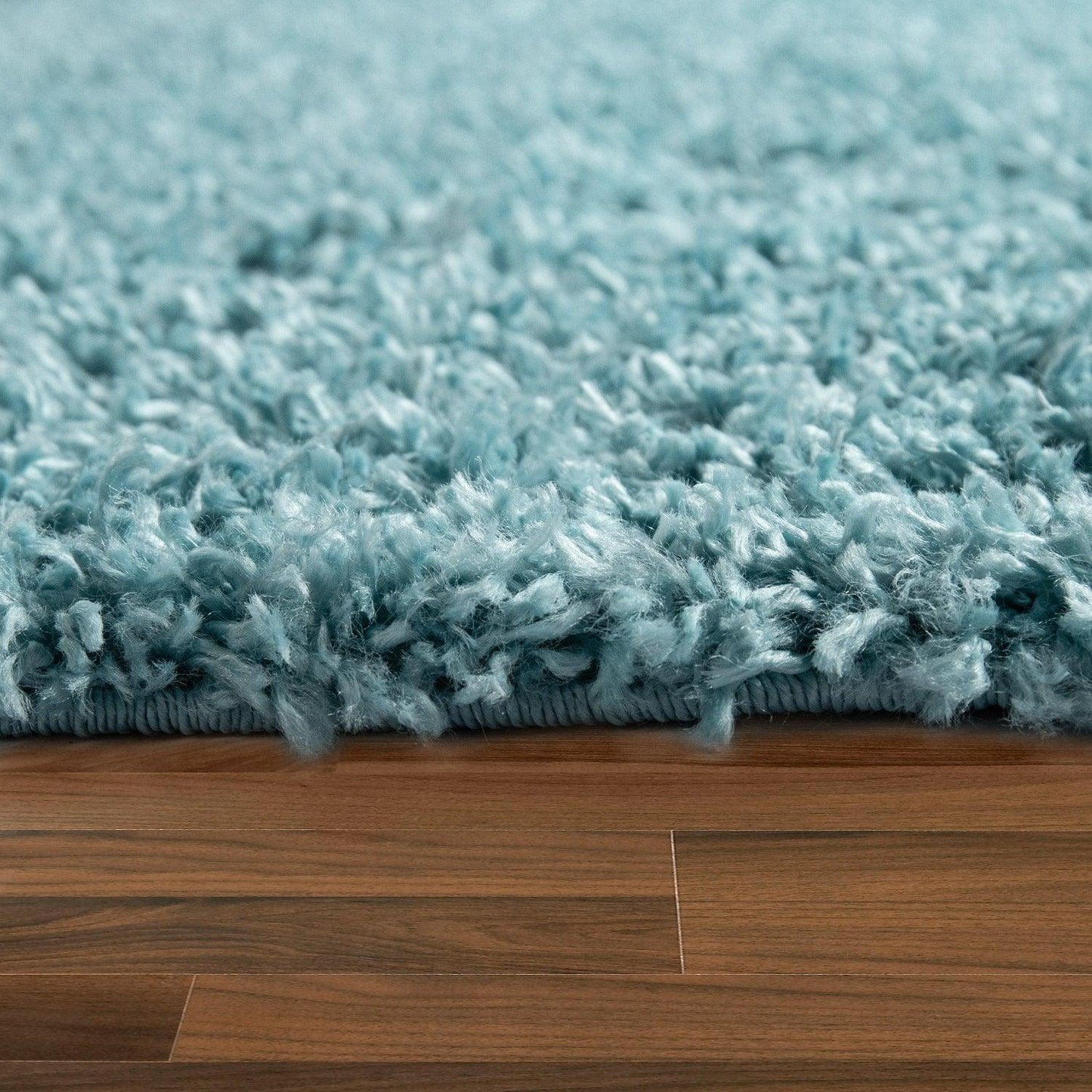 Simple High-Pile Rug Blue Turqouis Living Room Robust - RugYourHome