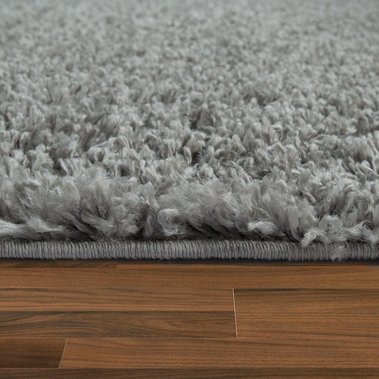Simple High-Pile Rug Gray Living Room Robust - RugYourHome