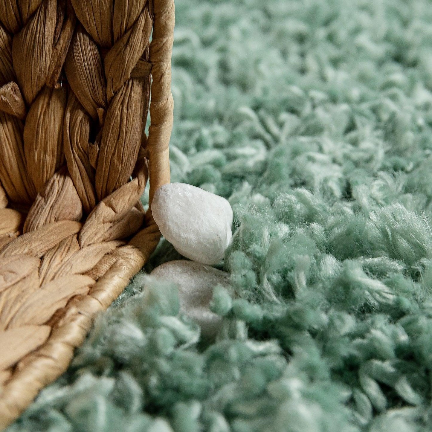 Simple High-Pile Rug Mint-Green Living Room Robust - RugYourHome