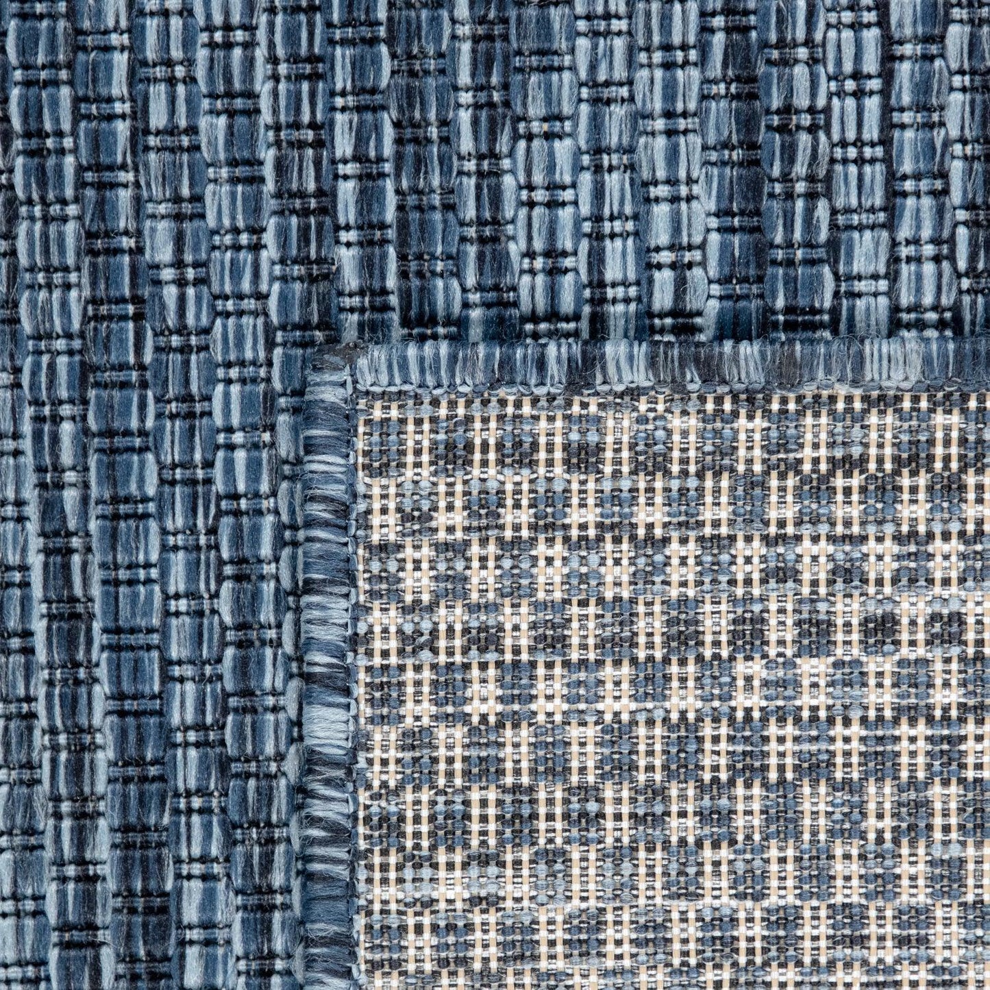 Solid Outdoor Rug for Patio or Balcony weatherproof in Mottled Blue - RugYourHome