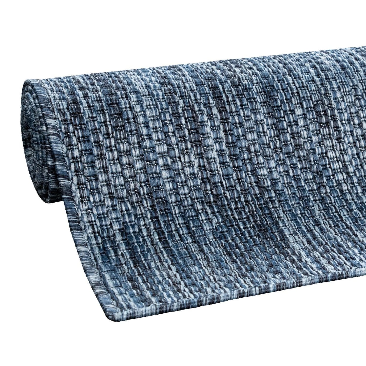 Solid Outdoor Rug for Patio or Balcony weatherproof in Mottled Blue - RugYourHome