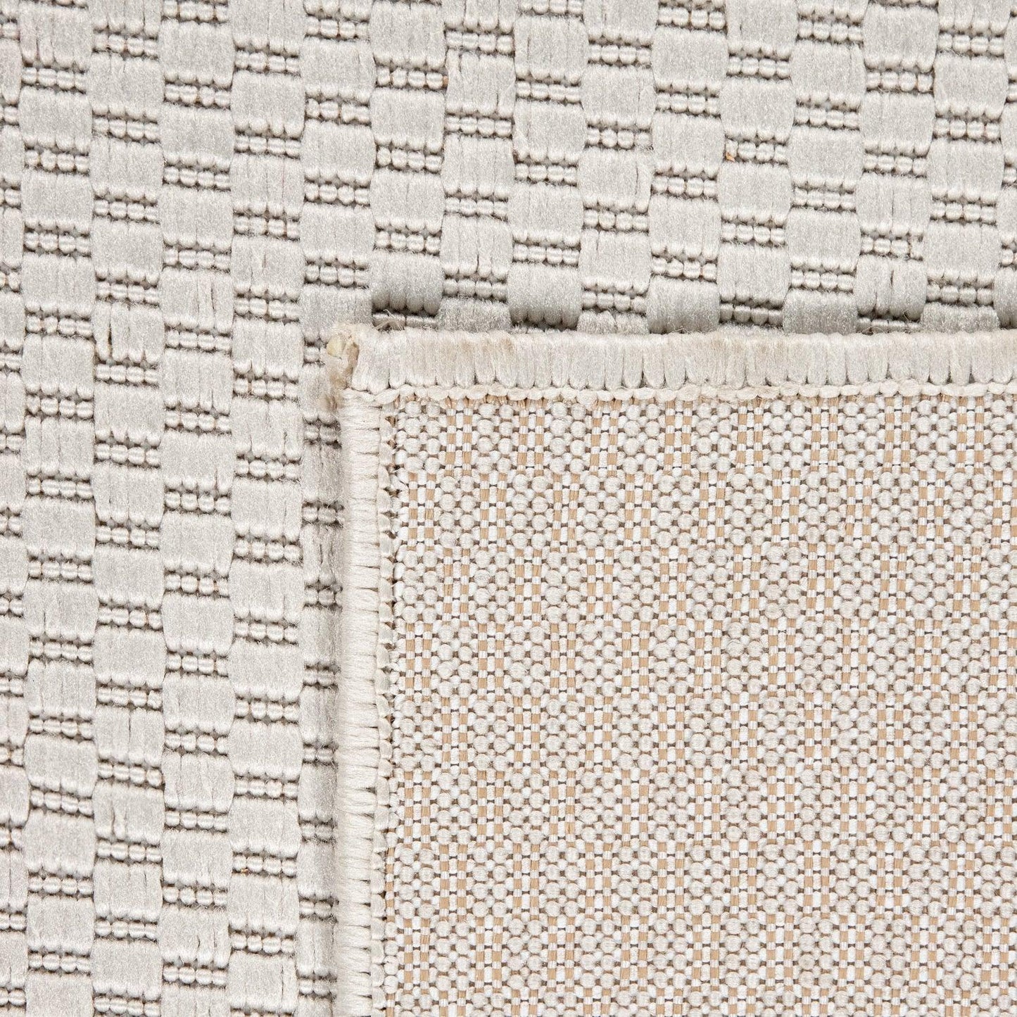 Solid Outdoor Rug for Patio or Balcony weatherproof in Mottled Cream - RugYourHome