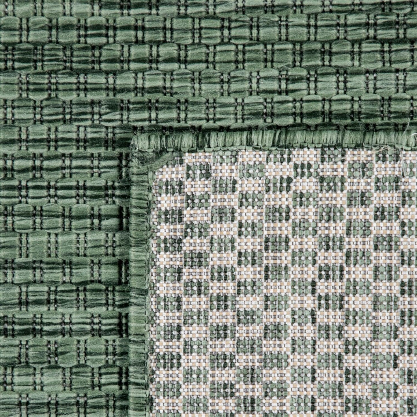 Solid Outdoor Rug for Patio or Balcony weatherproof in Mottled Dark Green - RugYourHome