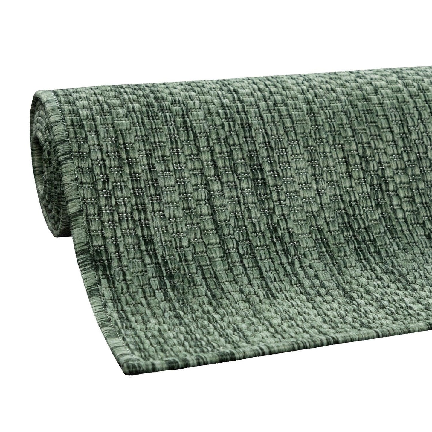 Solid Outdoor Rug for Patio or Balcony weatherproof in Mottled Dark Green - RugYourHome