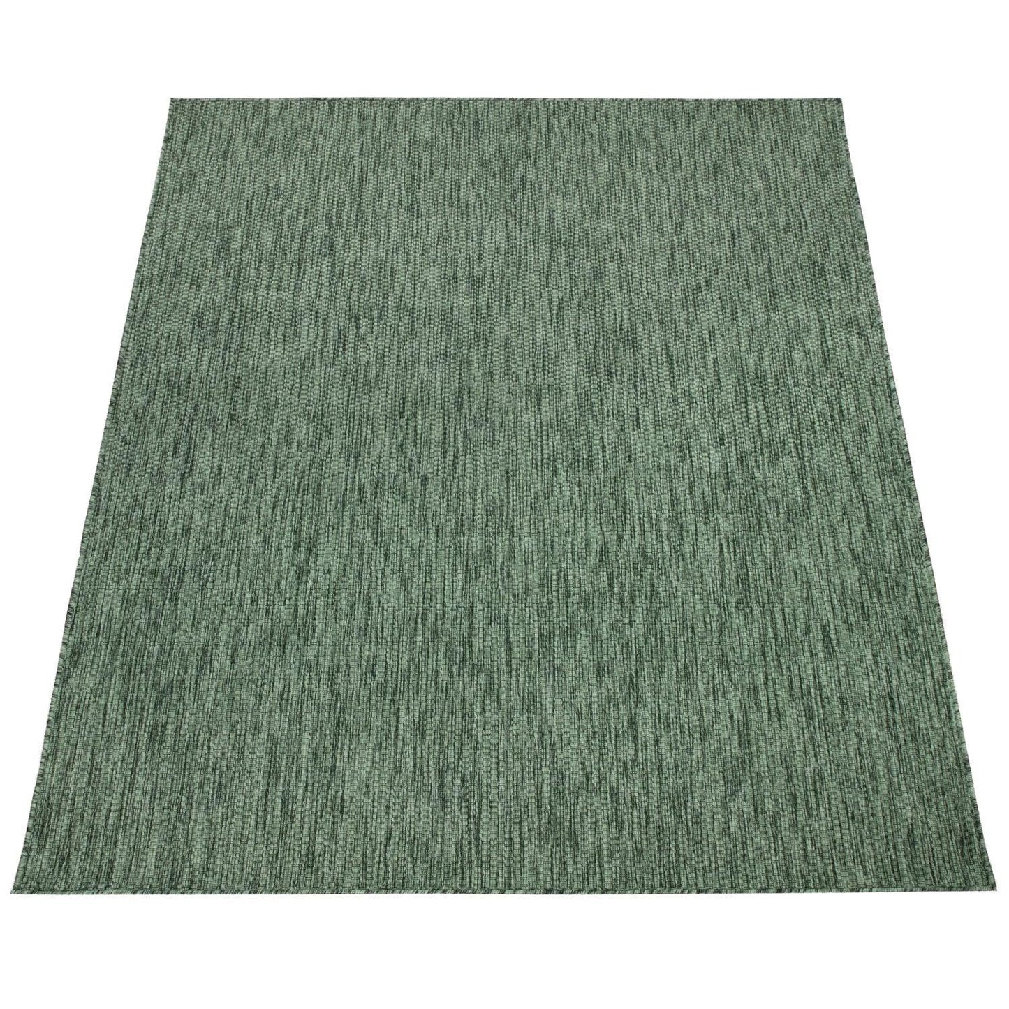 Solid Outdoor Rug for Patio or Balcony weatherproof in Mottled Dark Green - RugYourHome