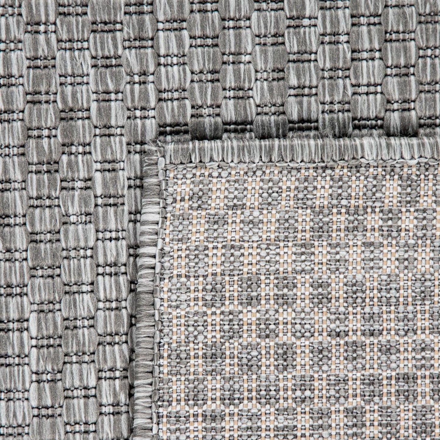 Solid Outdoor Rug for Patio or Balcony weatherproof in Mottled Grey - RugYourHome