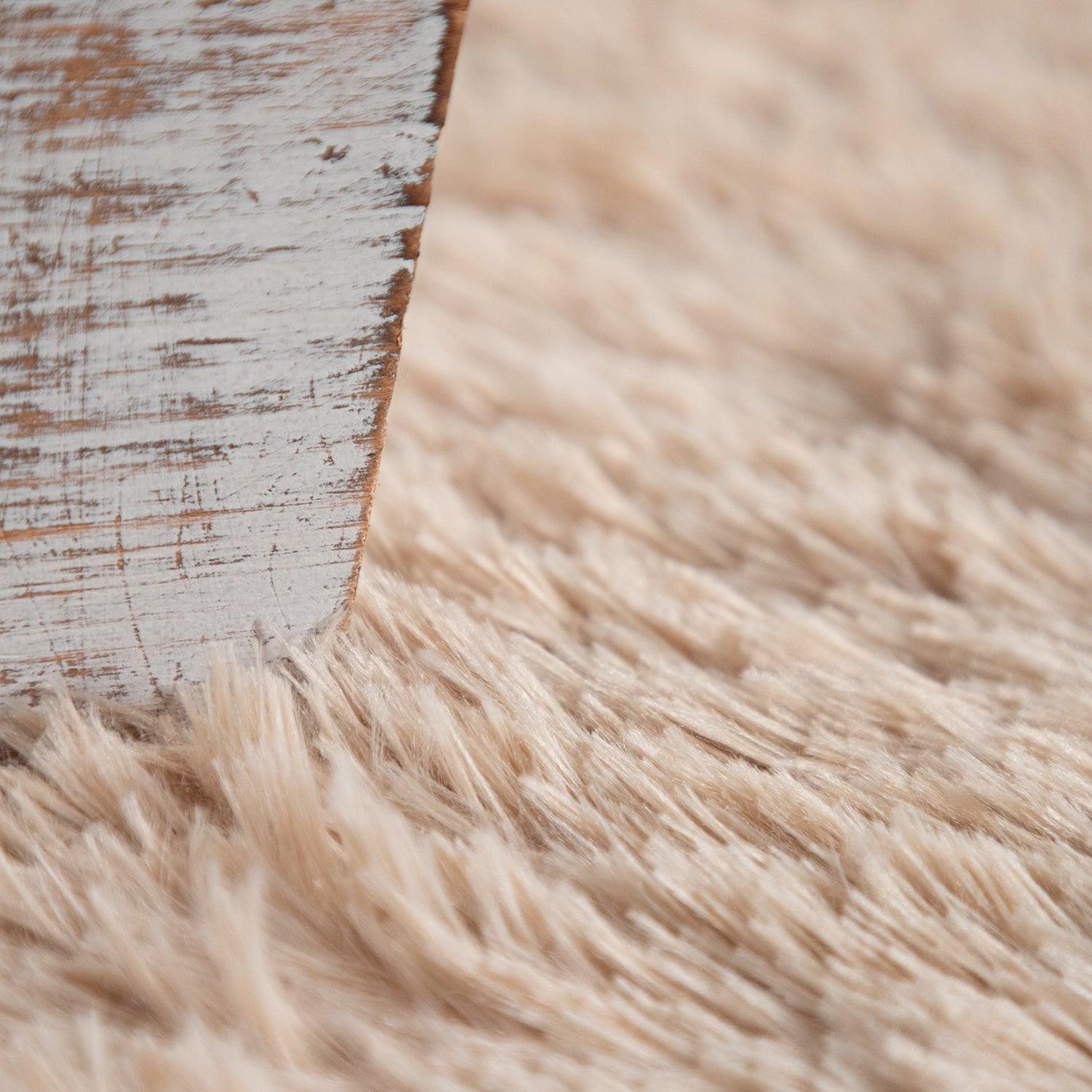 Solid Shag Rug Silky Soft & Fluffy In Beige - RugYourHome