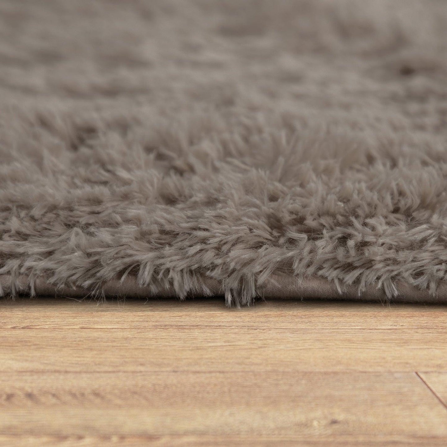 Solid Shag Rug Silky Soft & Fluffy In Light-Brown - RugYourHome