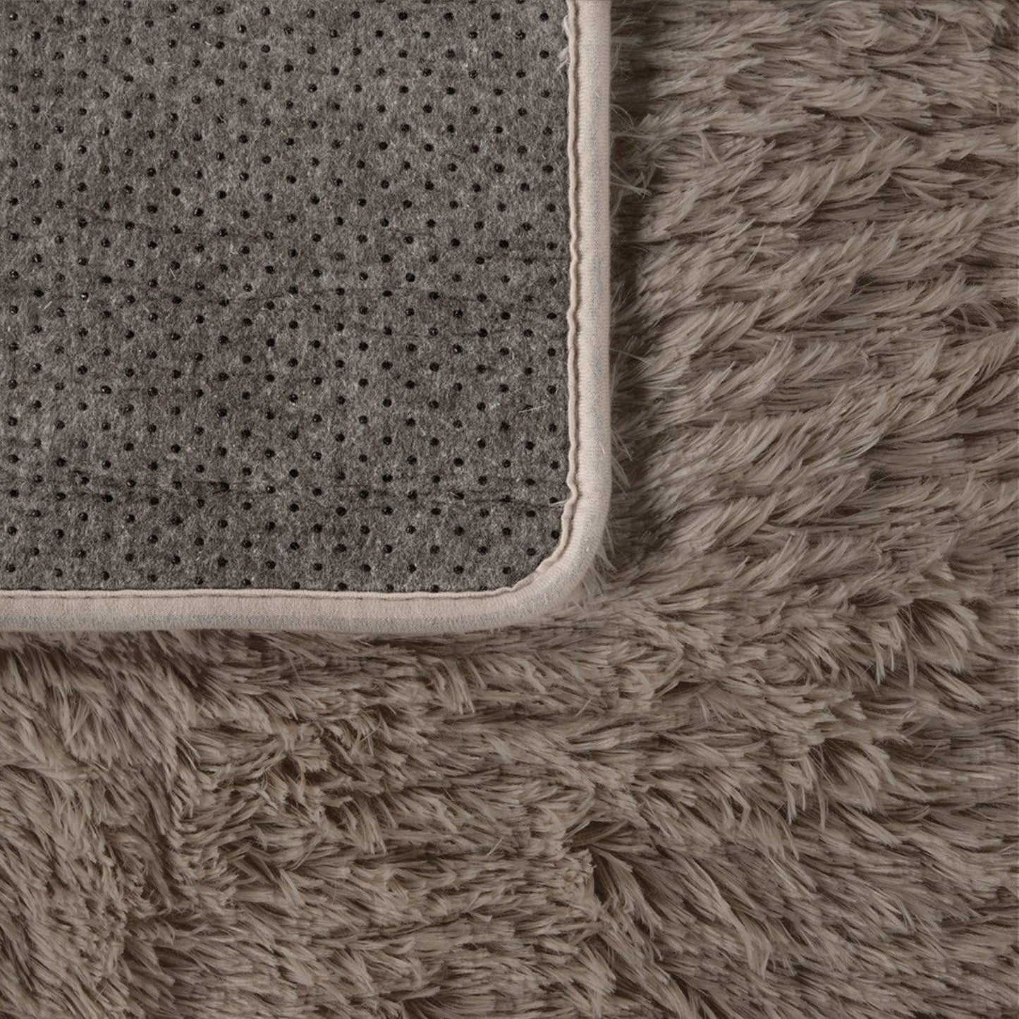 Solid Shag Rug Silky Soft & Fluffy In Light-Brown - RugYourHome