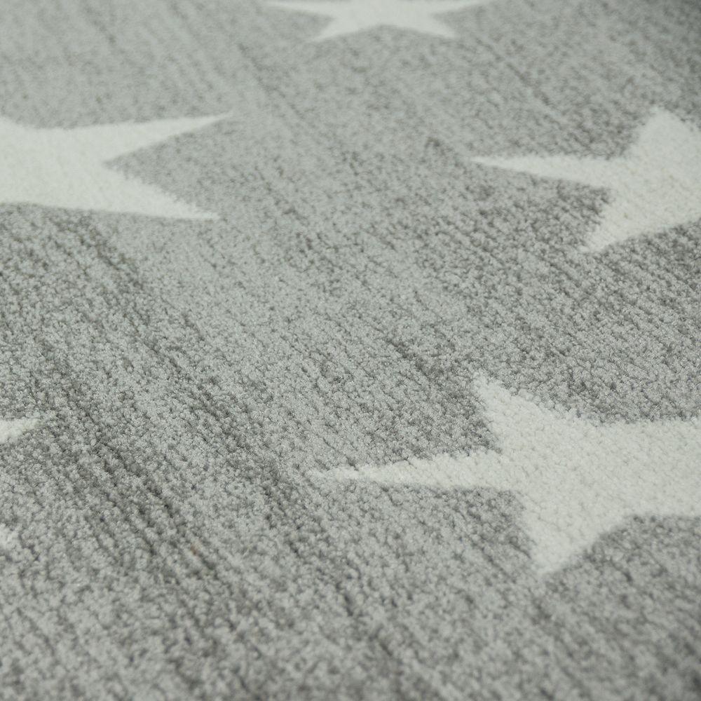 Stars Rug Kids for Nursery In Grey White Pastel Colors - RugYourHome