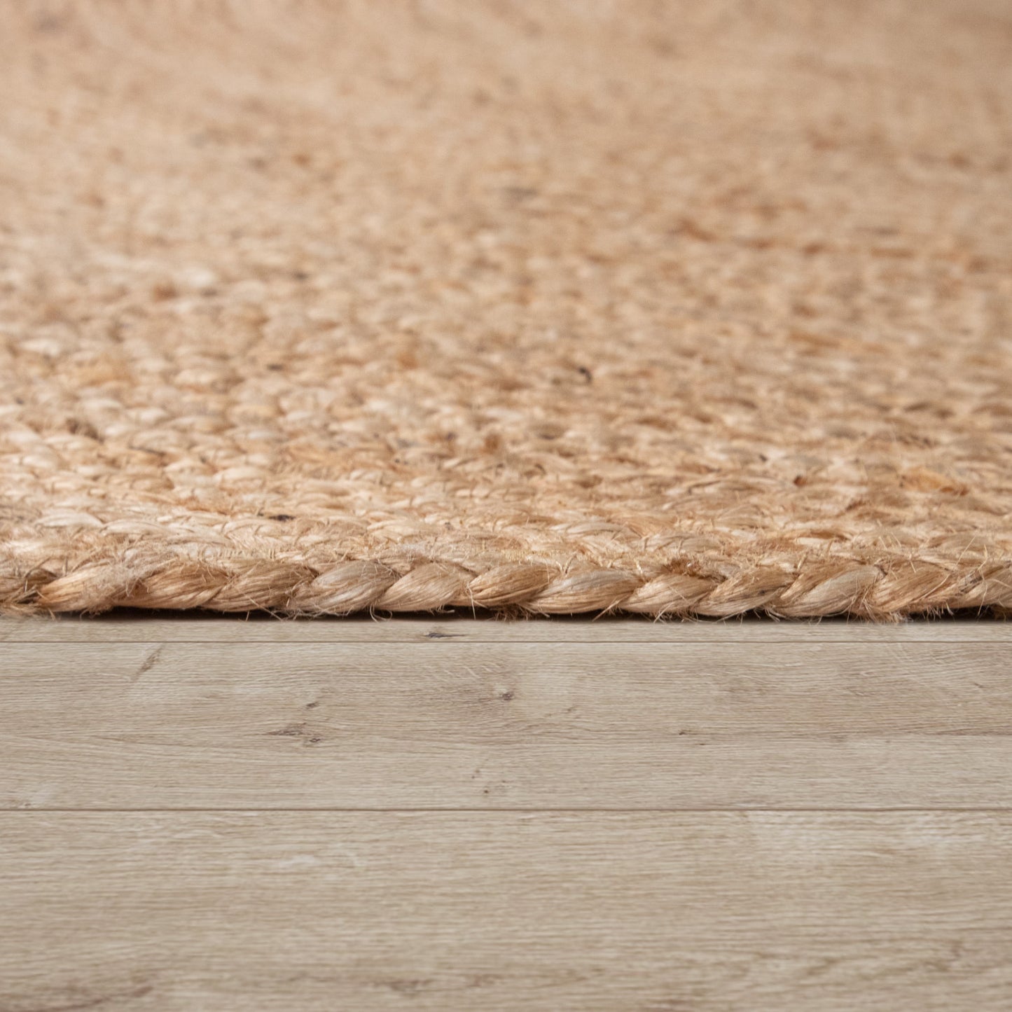 Jute Rug Kaia Hand-Woven with Decorative Circles in Nature Brown