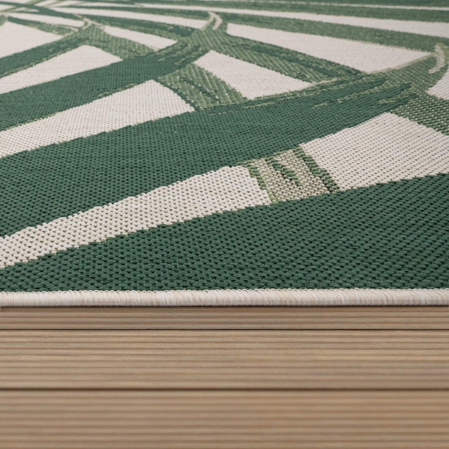 Tropical Outdoor Rug Ostende Palm Trees - Green Beige - RugYourHome