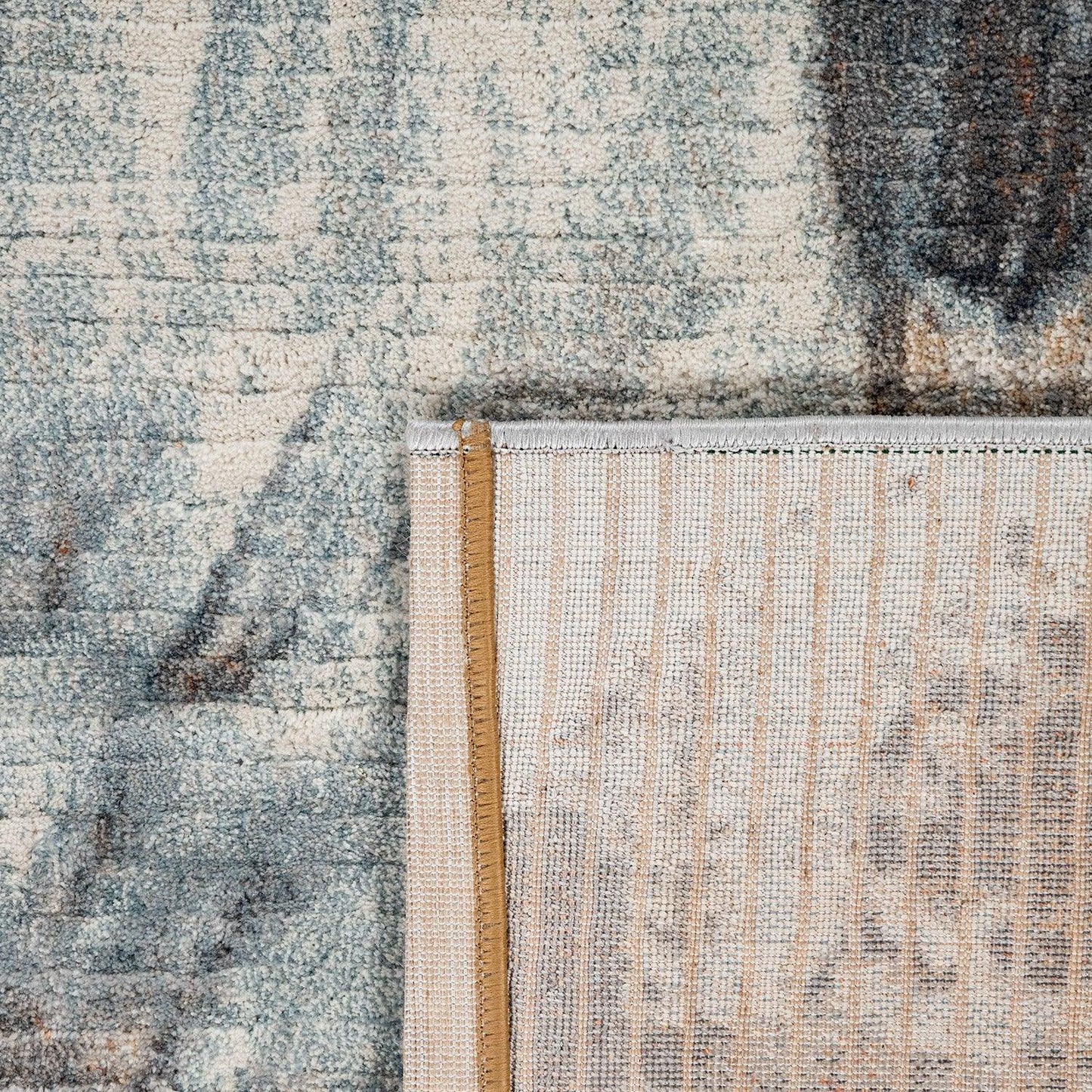 Vintage Rug Low-Pile Abstract Pattern In Brown Cream - RugYourHome
