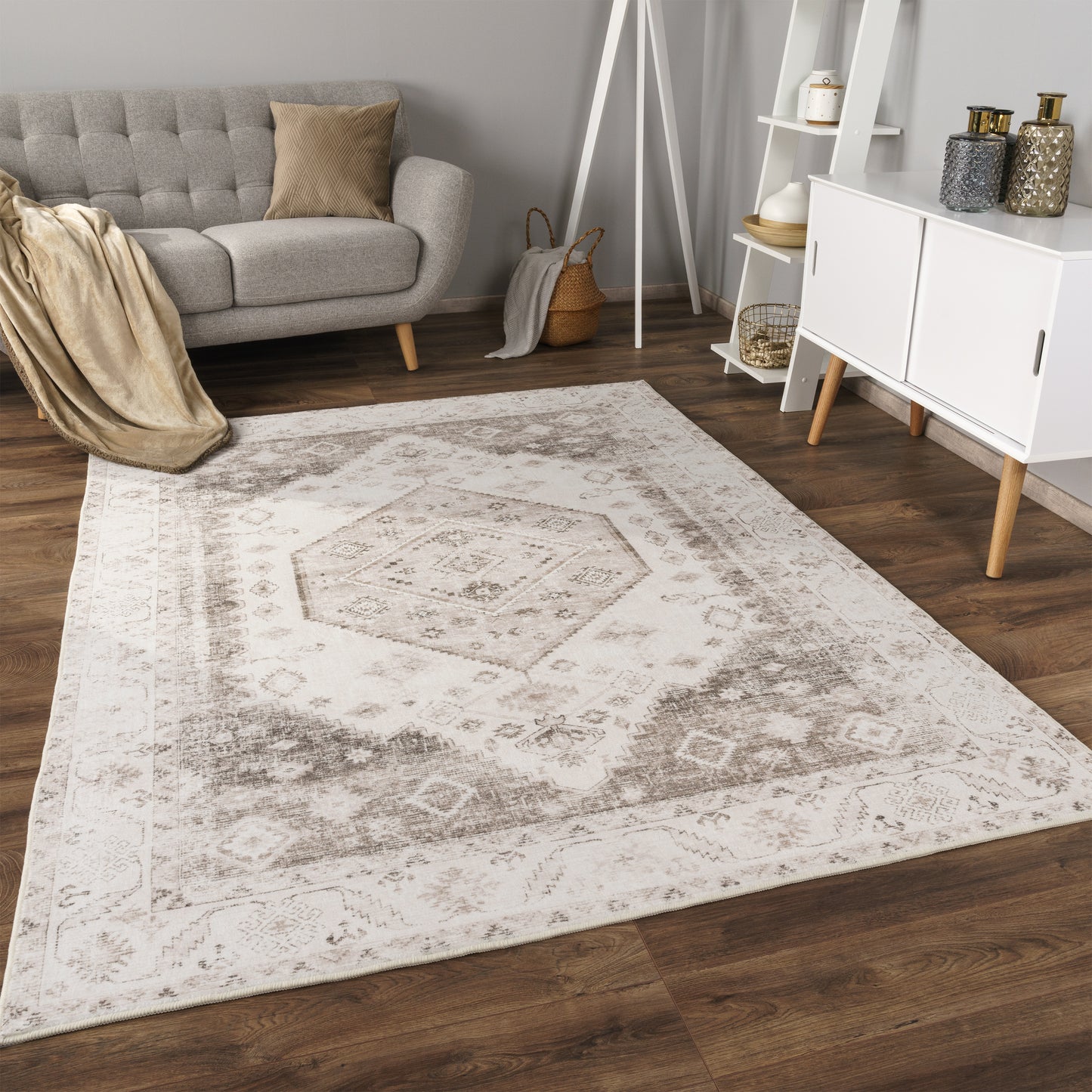 Modern Area Rug Cambridge with Vintage Faded Look