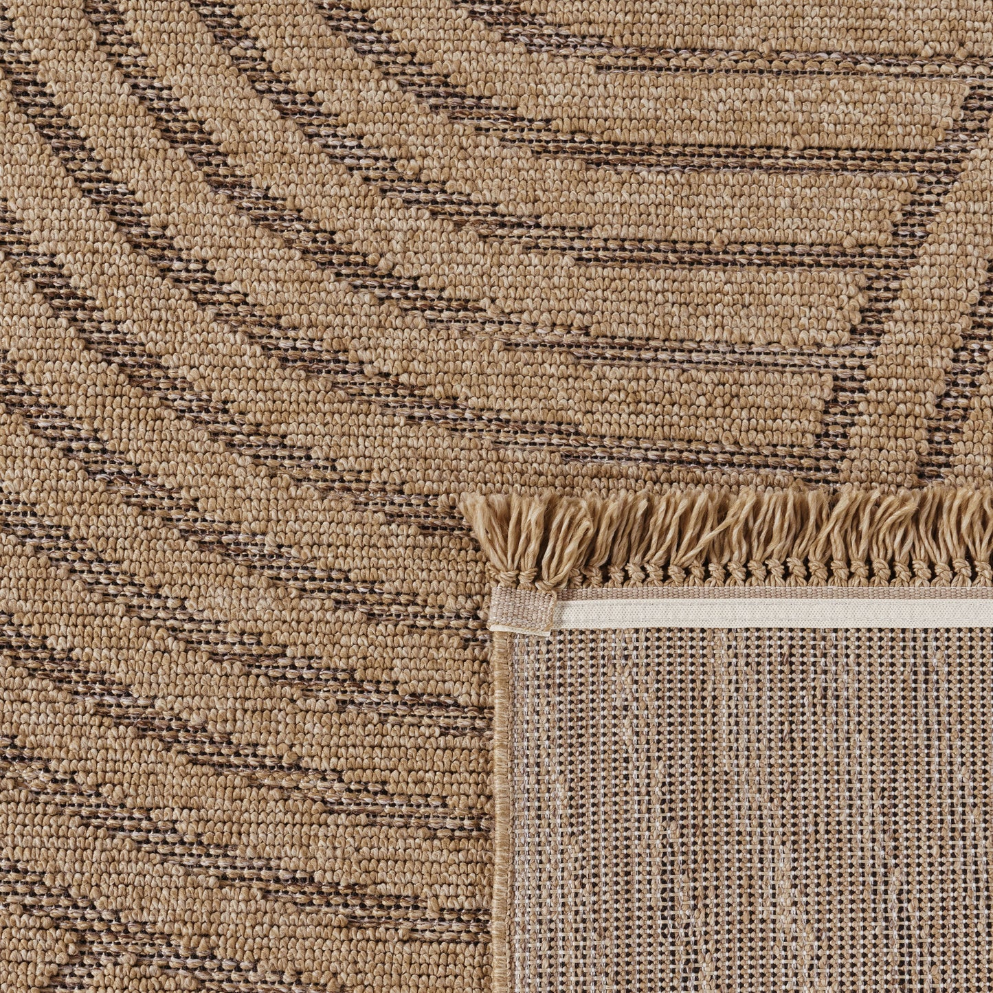 In- & Outdoor Rug Cologne with Modern Lines & Circles in Beige