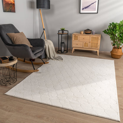 Soft Washable Area Rug Aspen with Moroccan Pattern