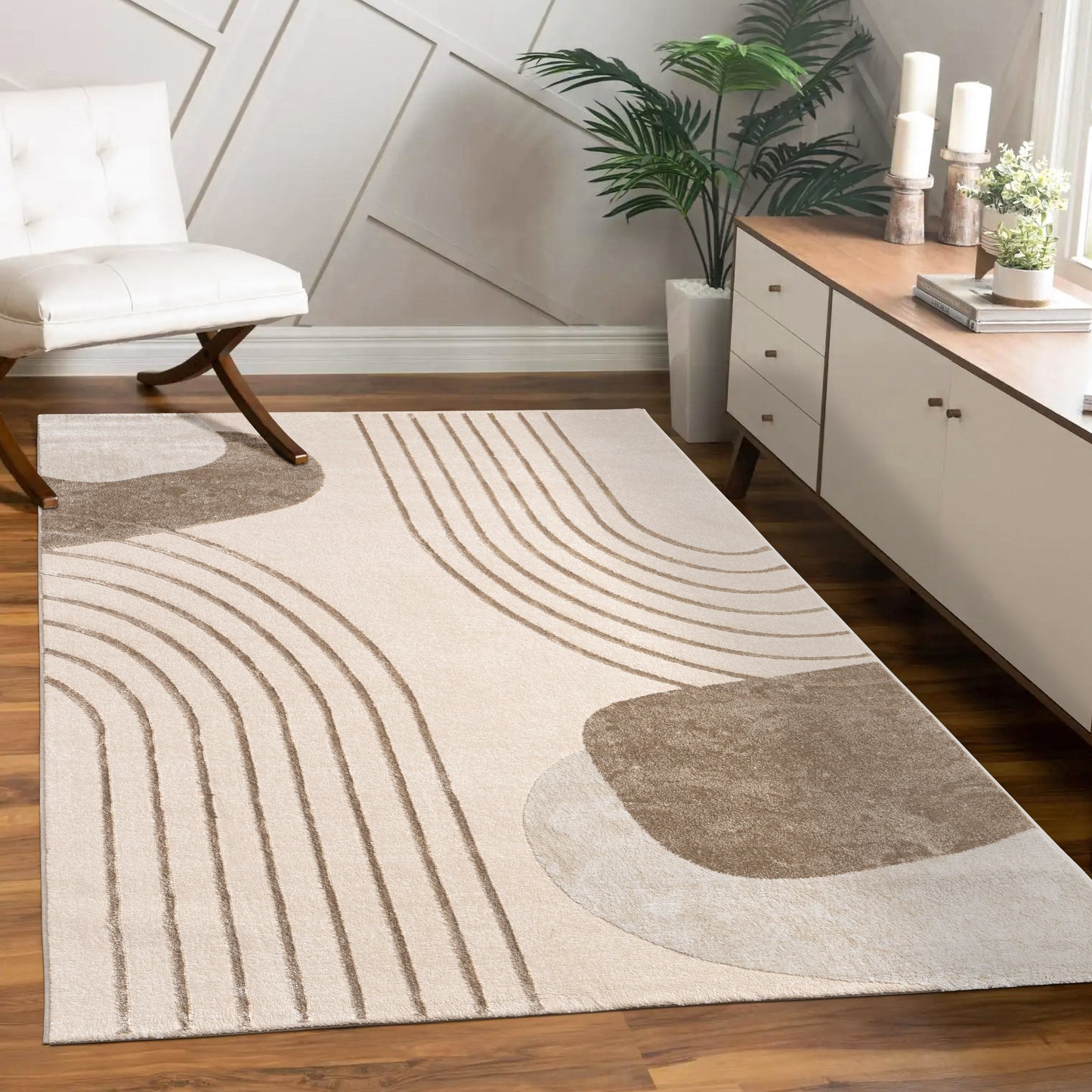 Area Rug Tuana Modern Carved Lines