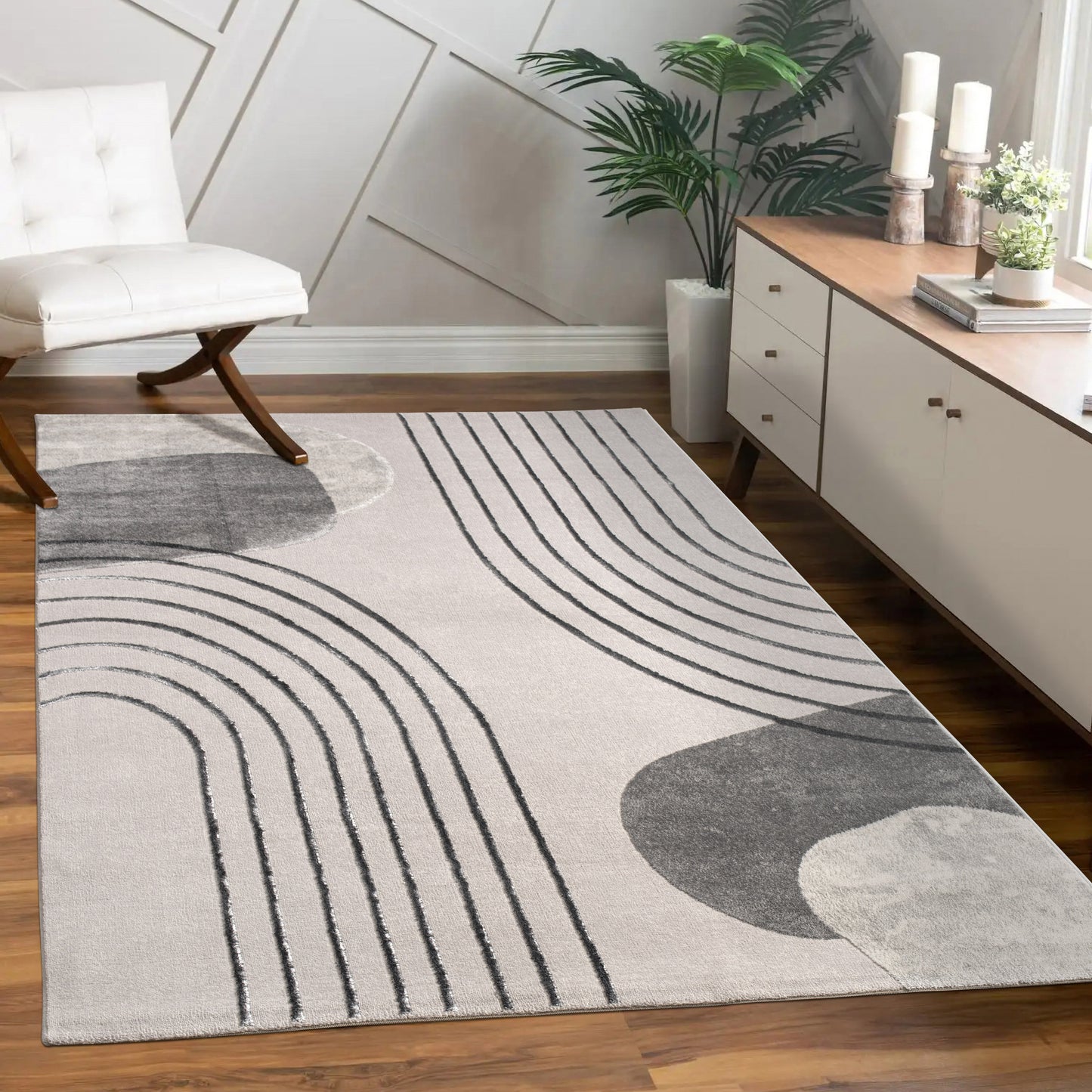 Area Rug Tuana Modern Carved Lines