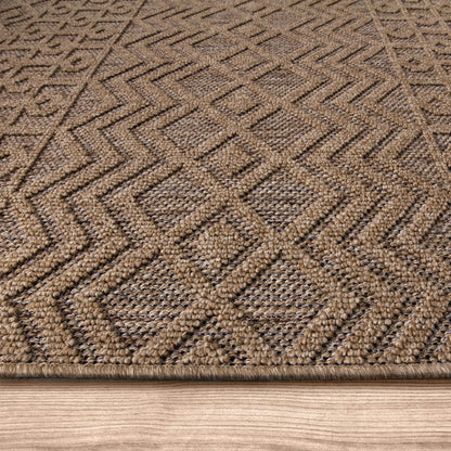 In- & Outdoor Rug Cologne with Bohemian Aztec Pattern in Beige