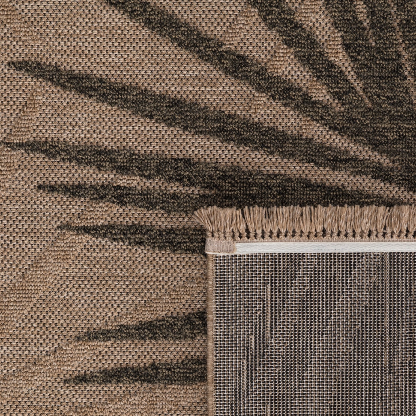 In- & Outdoor Rug Cologne with Modern Leaf Design in Beige