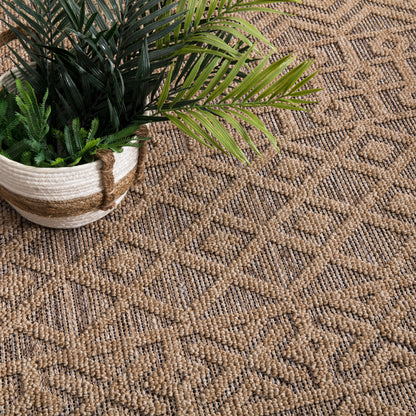 In- & Outdoor Rug Cologne with Bohemian Aztec Pattern in Beige