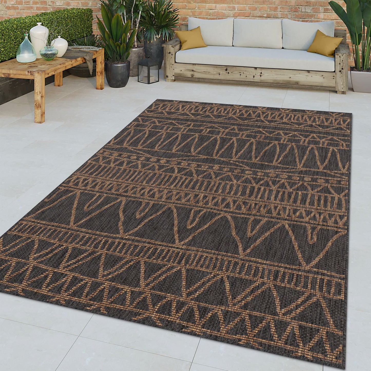 Indoor & Outdoor Rug Modern Ethnic Pattern