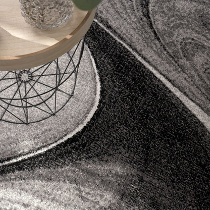 Modern Living Room Rug Brilliance Abstract Design - Grey