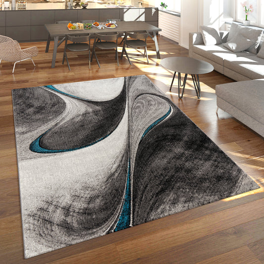Modern Living Room Rug Brilliance Abstract Design - Grey Blue